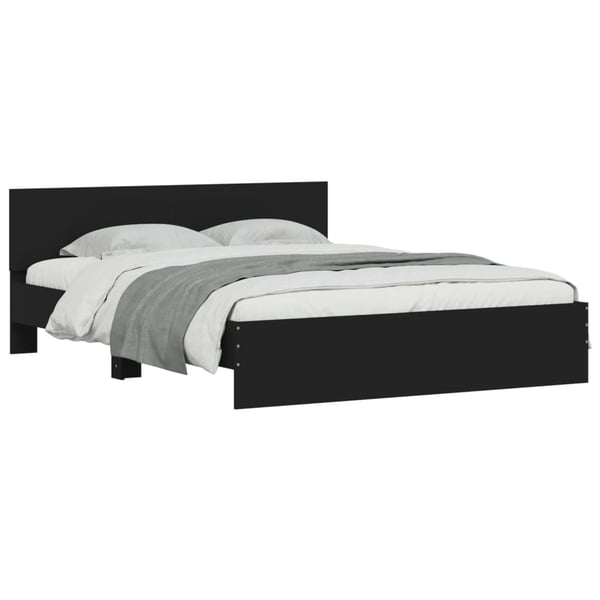 vidaXL Sengeramme med hodegavl svart 140x200 cm