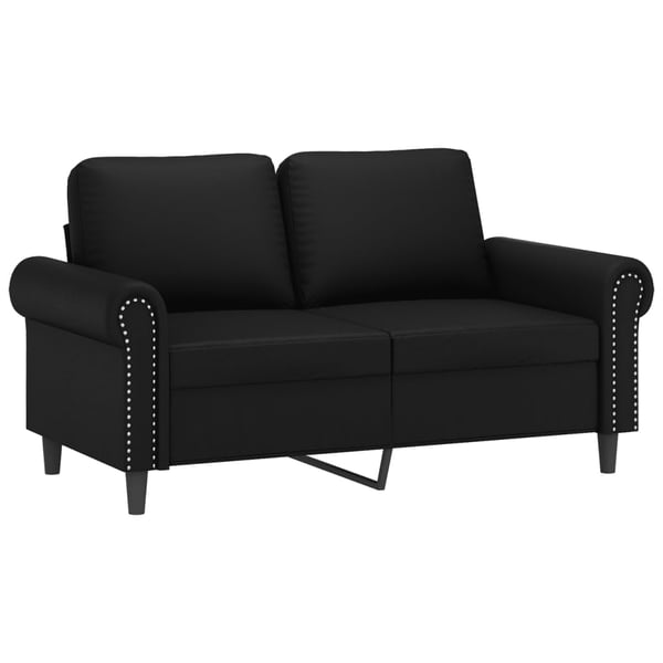 vidaXL sofasæt 2 dele med puder kunstlæder sort