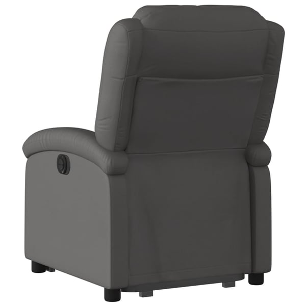 vidaXL Reclinerfåtölj med uppresningshjälp grå äkta läder