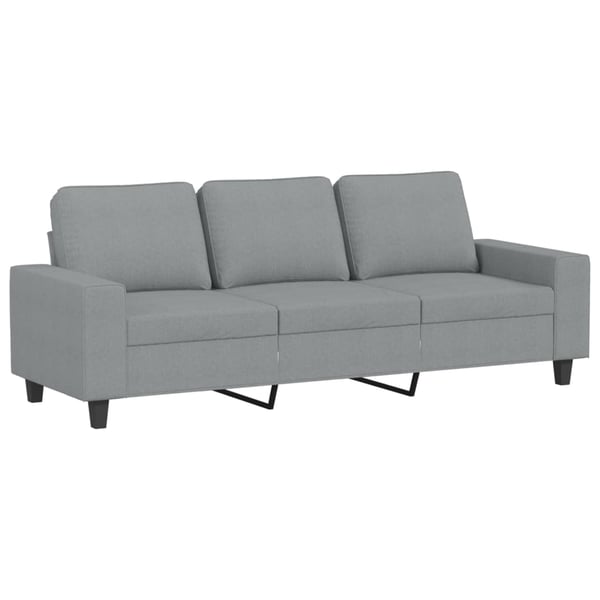 vidaXL 3-personers sofa med fodskammel 180 cm stof Lysegrå