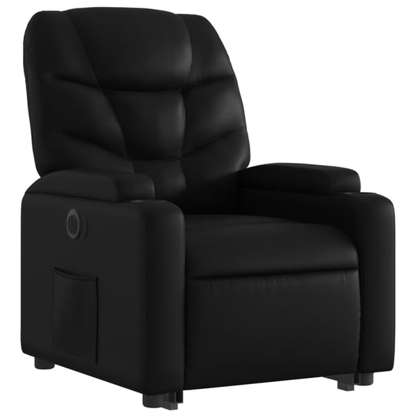vidaXL Reclinerfåtölj med uppresningshjälp svart konstläder
