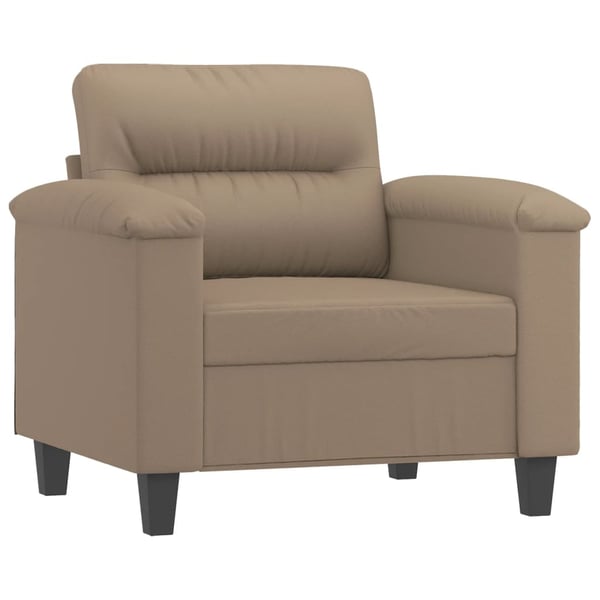 vidaXL sofastol med fodskammel 60 cm kunstlæder Cappuccino