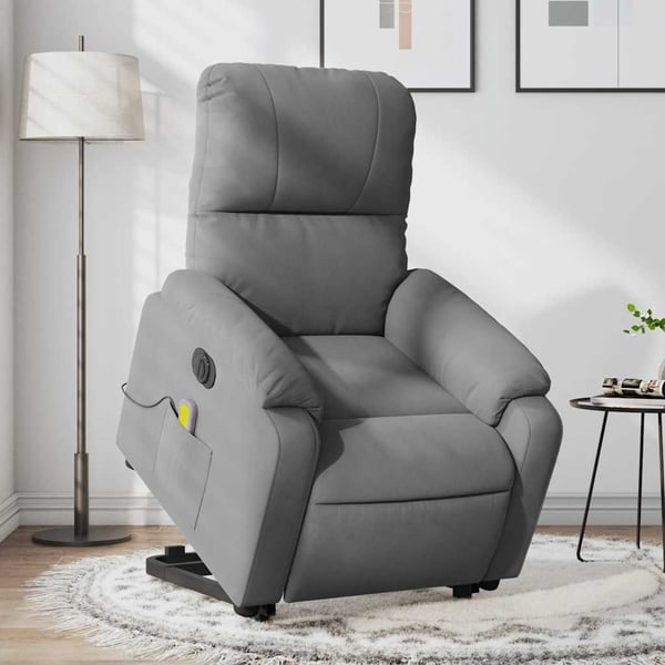 vidaXL massagestol med løftefunktion mikrofiberstof mørkegrå