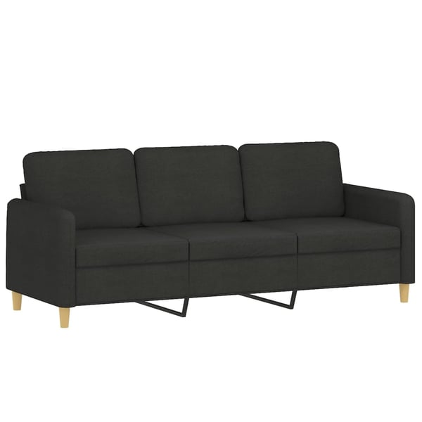 vidaXL sofasæt 3 dele med hynder stof sort