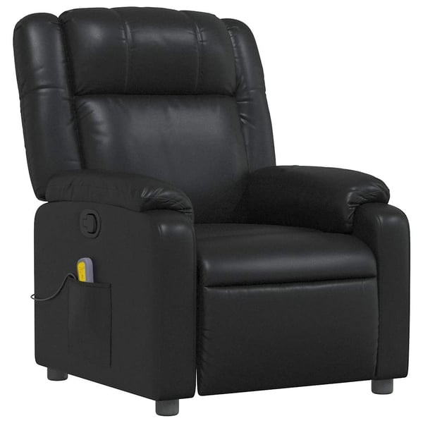 vidaXL Massagefåtölj svart konstläder