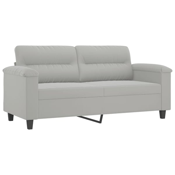 vidaXL sofasæt 2 dele med puder mikrofiberstof lysegrå