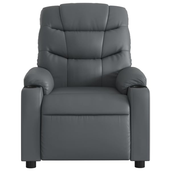 vidaXL Elektrisk massagefåtölj grå konstläder