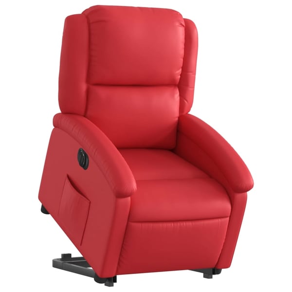 vidaXL Reclinerfåtölj med uppresningshjälp röd konstläder