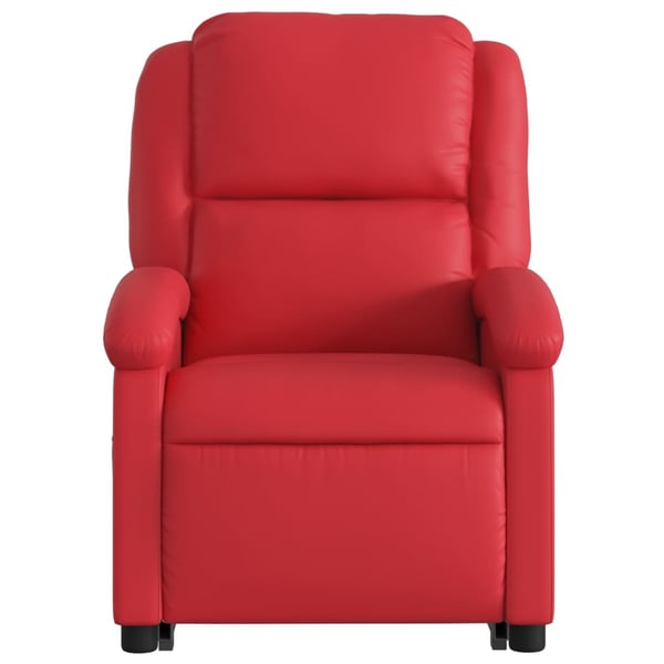 vidaXL Reclinerfåtölj med uppresningshjälp röd konstläder