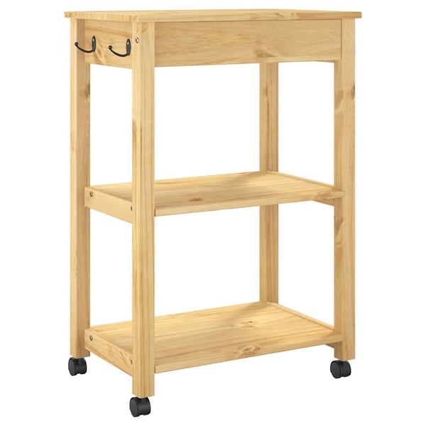 vidaXL Kjøkkenvogn MONZA 60x40x88,5 cm heltre furu