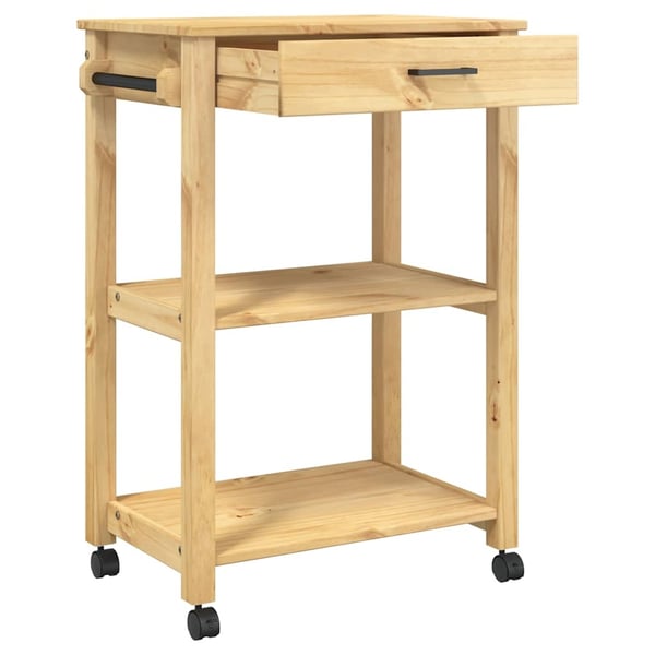 vidaXL Kjøkkenvogn MONZA 60x40x88,5 cm heltre furu