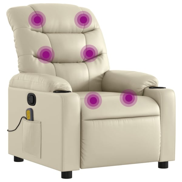vidaXL massagestol kunstlæder cremefarvet