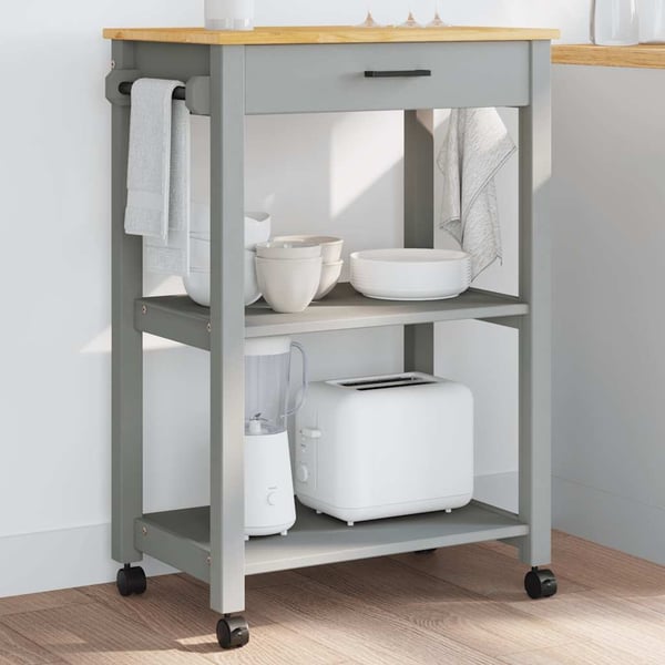 vidaXL Kjøkkenvogn MONZA 60x40x88,5 cm heltre furu
