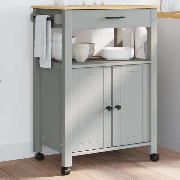 vidaXL Kjøkkenvogn MONZA 60x40x88,5 cm heltre furu