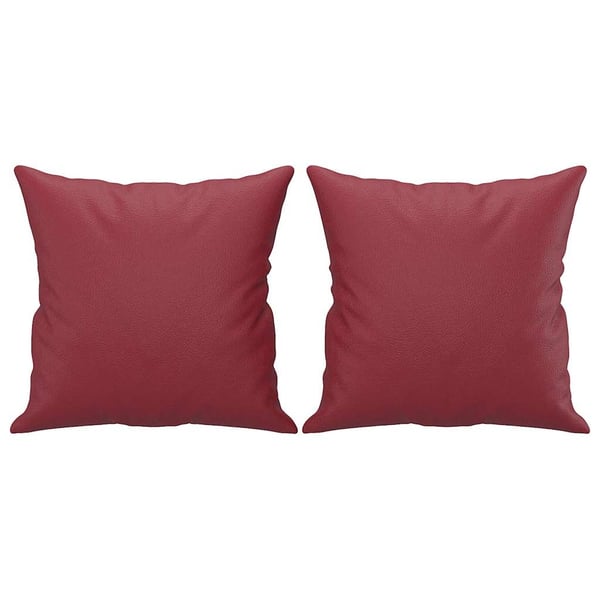 vidaXL 2-sits soffa med prydnadskuddar vinröd 140 cm konstläder