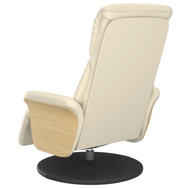 vidaXL Reclinerfåtölj med fotstöd gräddvit konstläder