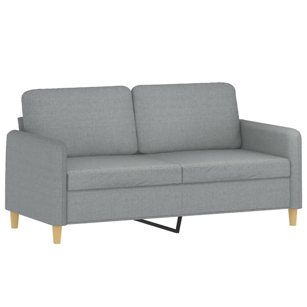 vidaXL sofasæt 2 dele med puder stof lysegrå