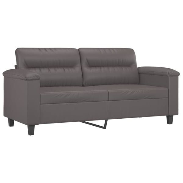 vidaXL sofasæt 3 dele med puder kunstlæder grå