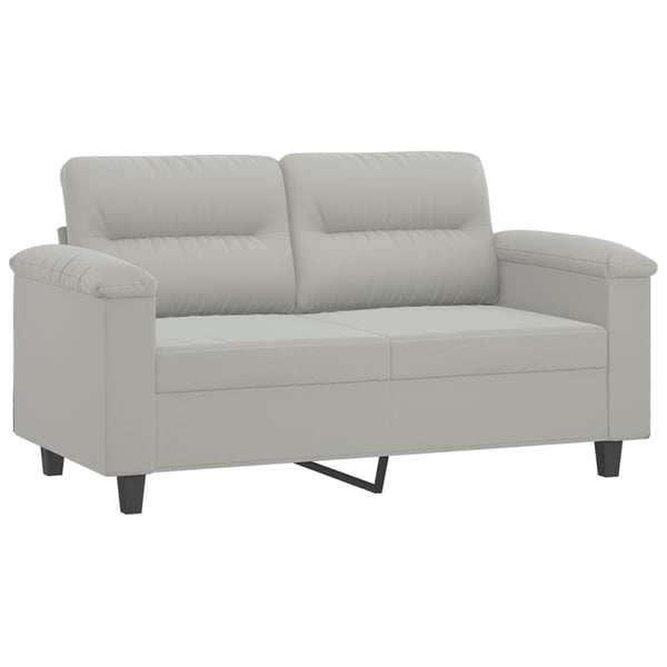 vidaXL sofasæt 3 dele med hynder mikrofiberstof lysegrå