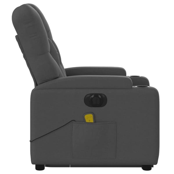vidaXL elektrisk massagestol med løftefunktion stof mørkegrå