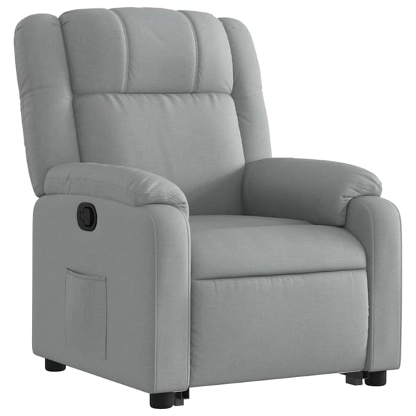 vidaXL Reclinerfåtölj med uppresningshjälp ljusgrå tyg