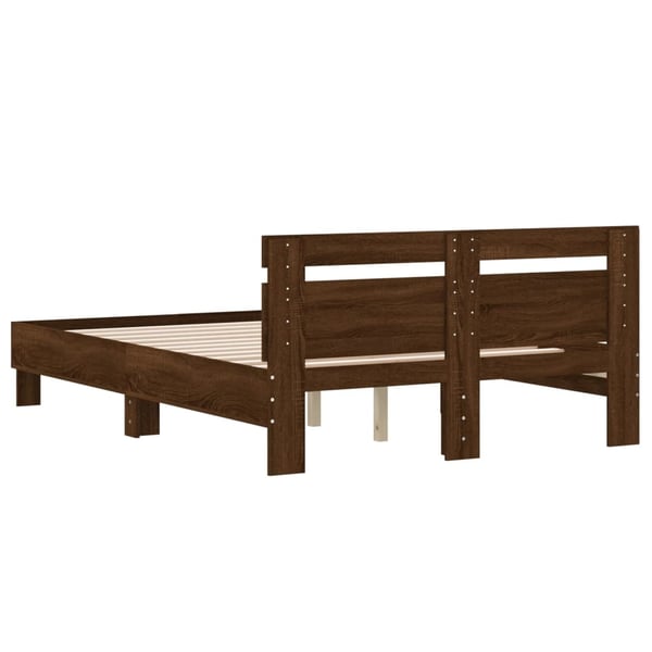 vidaXL Sengeramme med hodegavl brun eik 120x200 cm konstruert tre