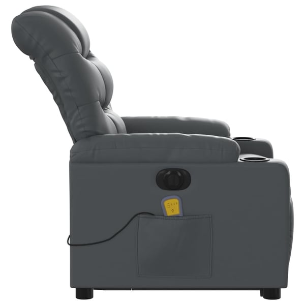vidaXL massagestol med løftefunktion kunstlæder grå