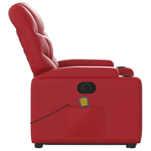 vidaXL massagestol med løftefunktion kunstlæder rød