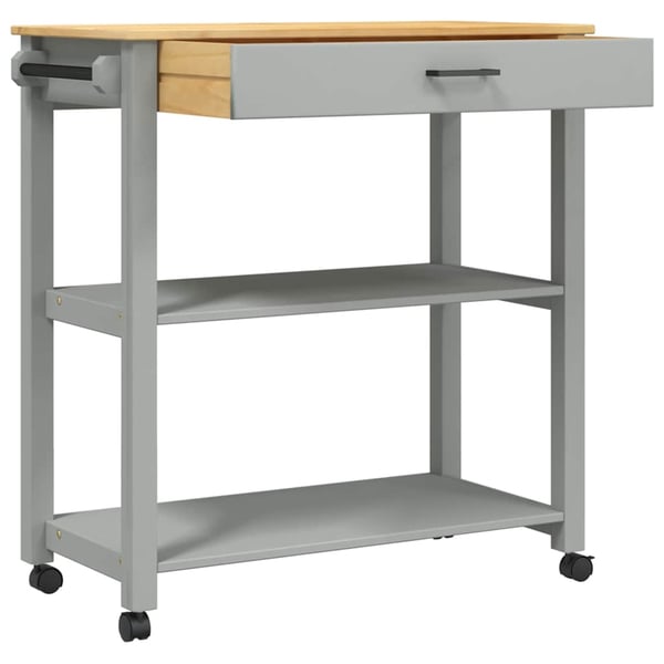 vidaXL Kjøkkenvogn MONZA 84x40x88,5 cm heltre furu