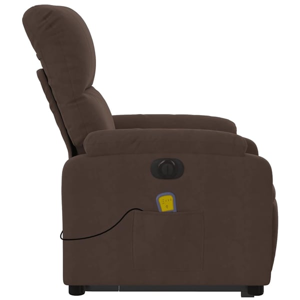 vidaXL massagestol med løftefunktion mikrofiberstof brun