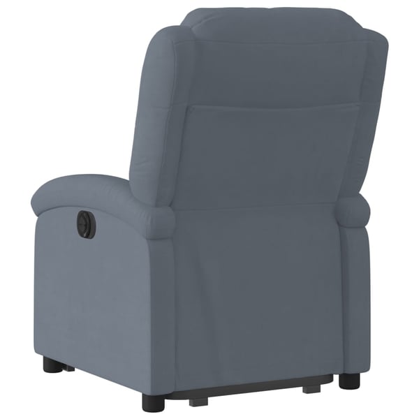vidaXL eldrevet lænestol med løftefunktion velour mørkegrå
