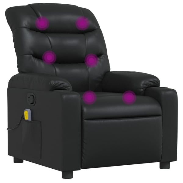 vidaXL Massagefåtölj svart konstläder