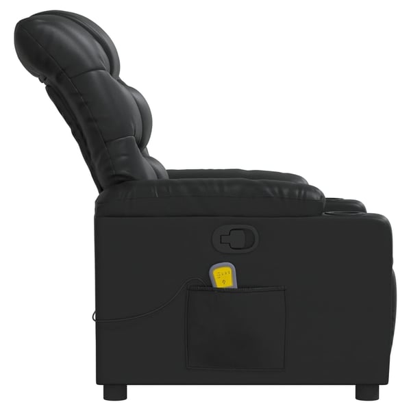 vidaXL Massagefåtölj svart konstläder