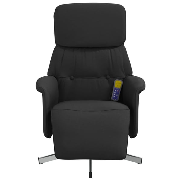 vidaXL massagestol med fodstøtte stof sort