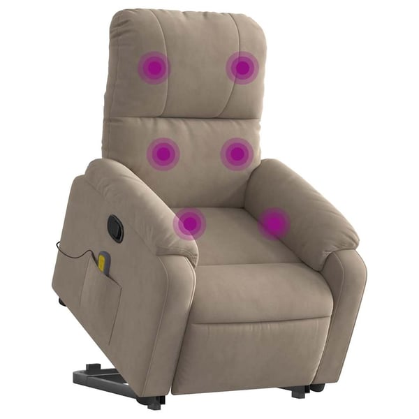 vidaXL massagestol med løftefunktion mikrofiberstof gråbrun
