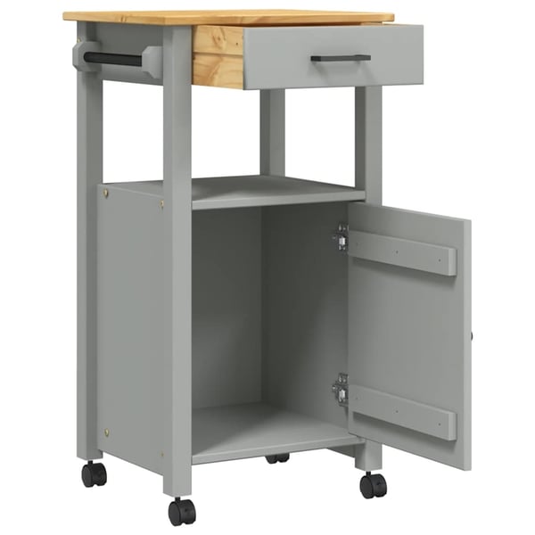vidaXL Kjøkkenvogn MONZA 48x40x88,5 cm heltre furu