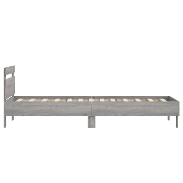 vidaXL Sengeramme med hodegavl grå sonoma 90x200 cm konstruert tre