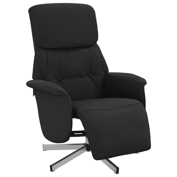 vidaXL Reclinerfåtölj med fotstöd svart tyg