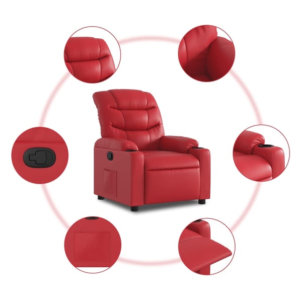 vidaXL Reclinerfåtölj röd konstläder