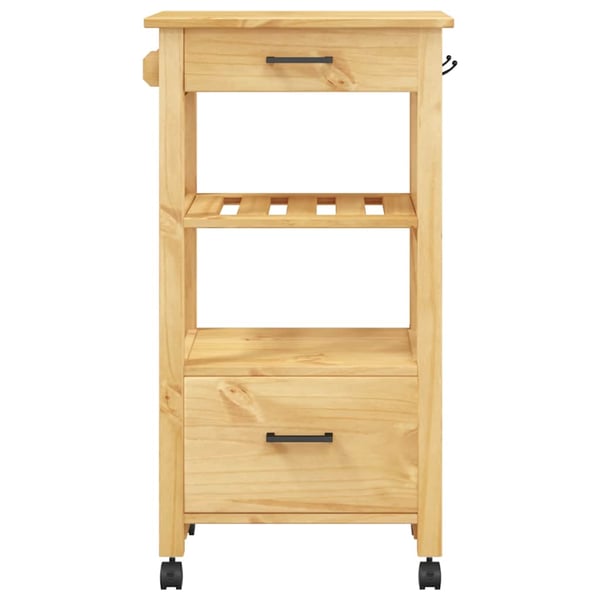 vidaXL Kjøkkenvogn MONZA 48x40x88,5 cm heltre furu