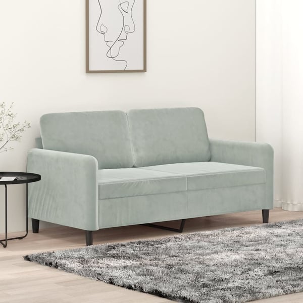 vidaXL 2-personers sofa 140 cm fløjl lysegrå