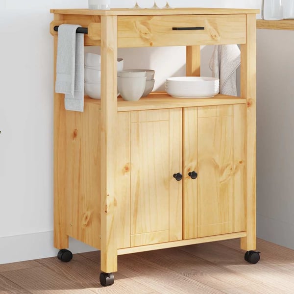 vidaXL Kjøkkenvogn MONZA 60x40x88,5 cm heltre furu