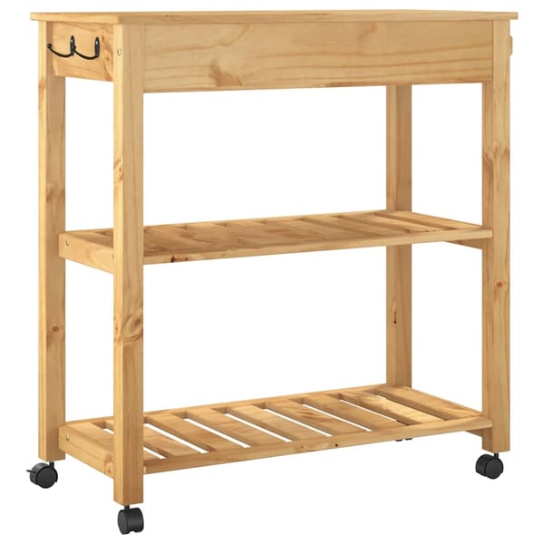 vidaXL Kjøkkenvogn MONZA 84x40x88,5 cm heltre furu