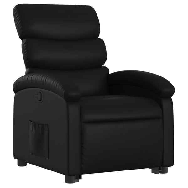 vidaXL Reclinerfåtölj med uppresningshjälp svart konstläder