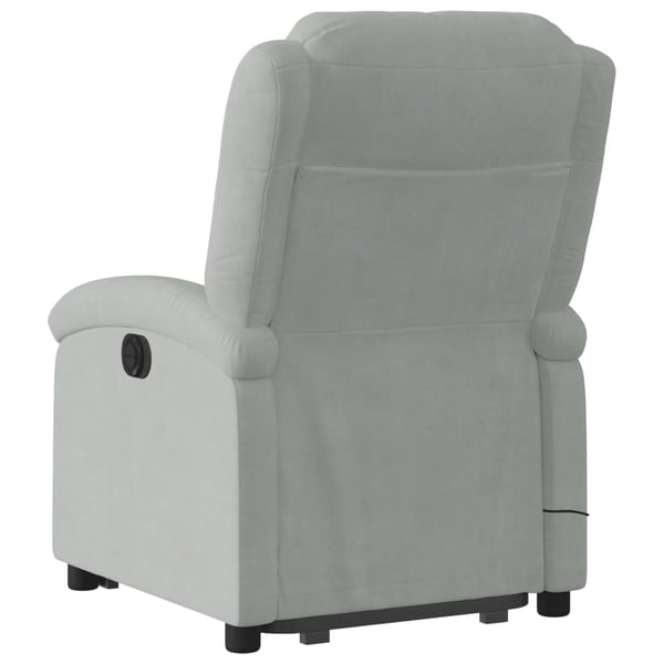 vidaXL massagestol med løftefunktion velour lysegrå