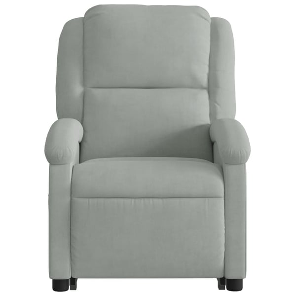 vidaXL massagestol med løftefunktion velour lysegrå