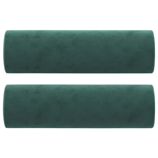 vidaXL 3-personers sofa med pyntepuder 180 cm velour mørkegrøn