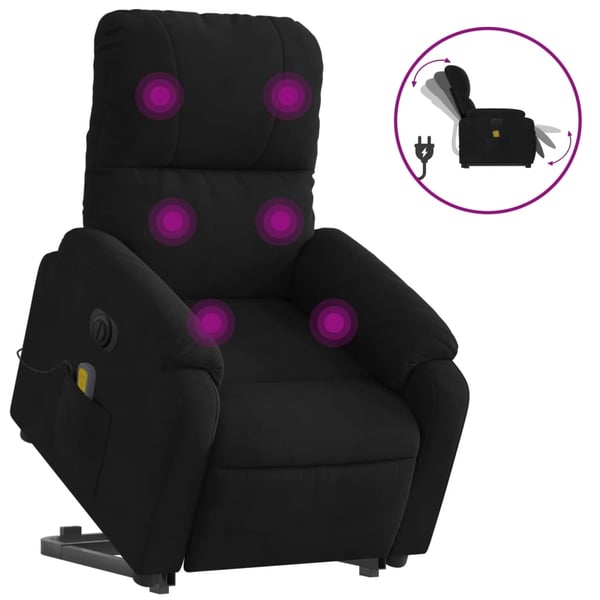 vidaXL massagestol med løftefunktion mikrofiberstof sort