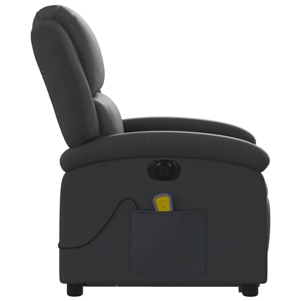 vidaXL massagestol med løftefunktion ægte læder sort