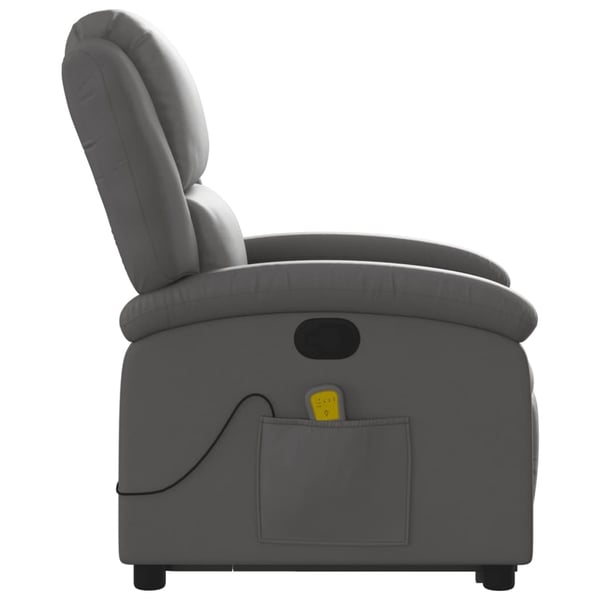 vidaXL massagestol med løftefunktion ægte læder grå